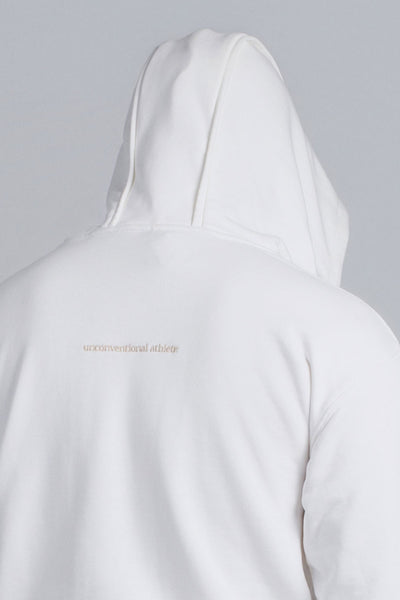 Structured crew neck hooded sweatshirt