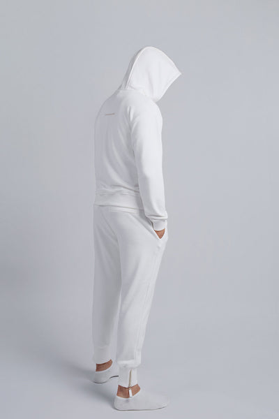 Structured crew neck hooded sweatshirt