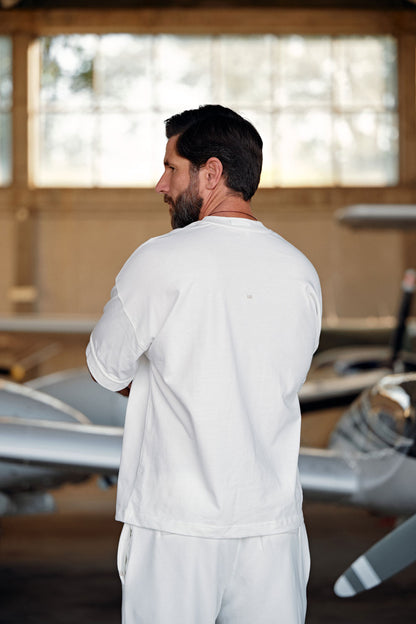 Smooth cotton T-Shirt with embroidery and adjustable sleeves