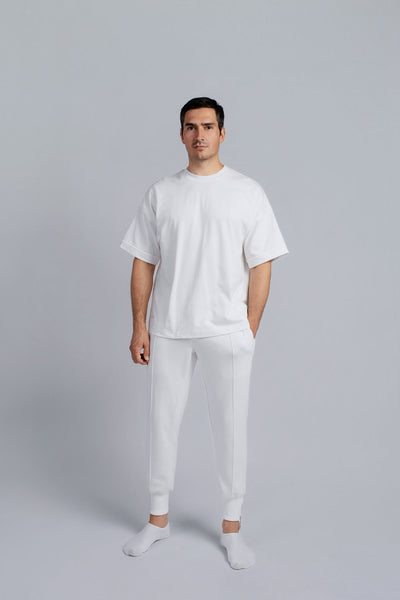 Smooth cotton T-Shirt with embroidery and adjustable sleeves