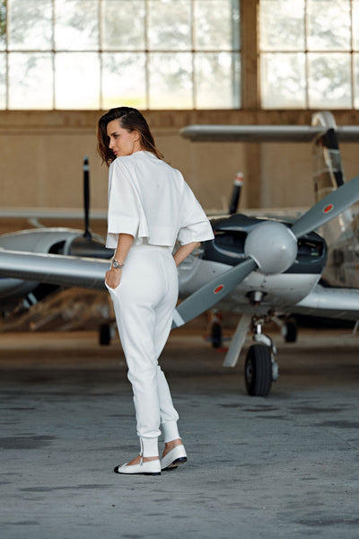 Cropped cotton T-Shirt with embroidery